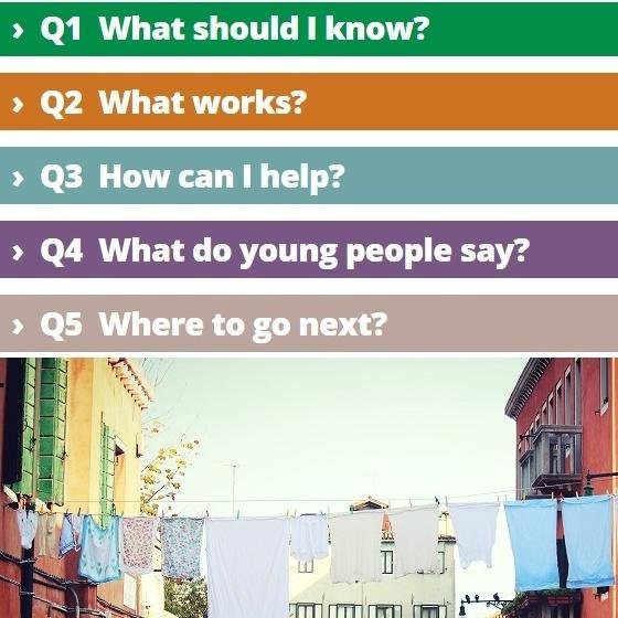 Supports you to support #YoungPeoples #MentalHealth & emotional well-being. Answers the 5 essential questions. Quick, easy, informative.