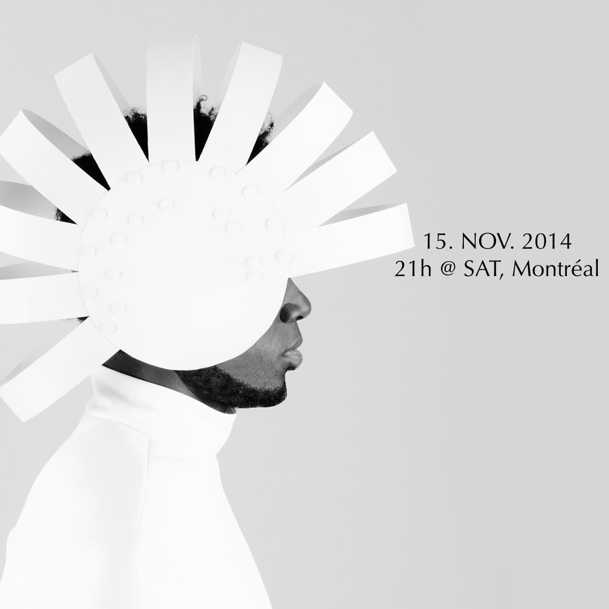 Un spectacle afro-futuriste de musique, d’animations visuelles et chorégraphies qui aura lieu le samedi 15 novembre à la SAT: http://t.co/tDu0kMDT0X