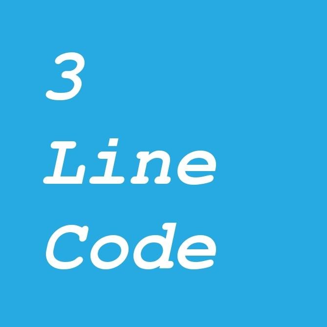 3linecode's profile picture. Anything can be done in 3 lines of code. Tag me for requests and to RT your examples.