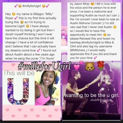 ☺️ please RT/ Fave the link below and tweet #millyforUgirl to @CPasalodos and @blumsteinmike ✨ main acct. @millyhere_