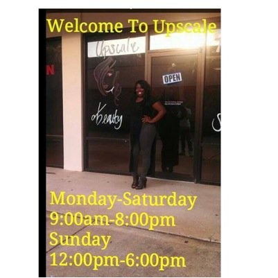 Hi we are Upscale Hair Salon ready to service and take your hair from drab to fab we are open Monday thru Sunday and accept all walk ins...