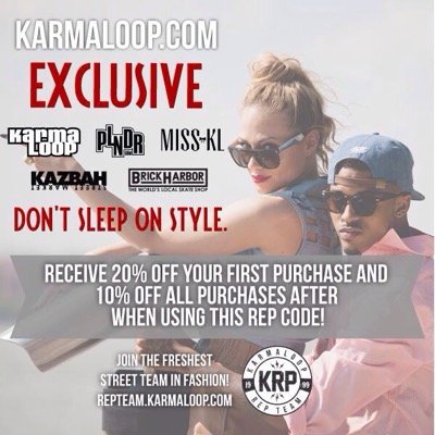 karmaloop rep use repcode:Discountbruh for 20%off