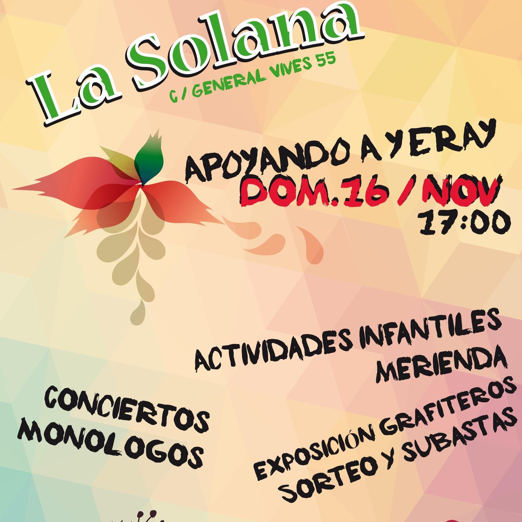 Evento benefico en apoyo a Yeray Garrido. El Domingo 16 de noviembre a las 17h en La Solana.
