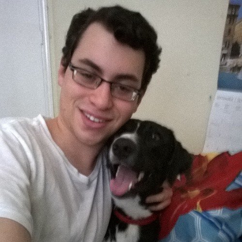 Is  cool   works for http://t.co/hq36rIUeAG and enjoys wrestling with his dog, Dug and watching movies with his family