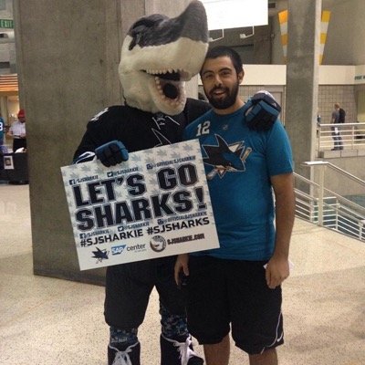 Biggest sports fan youll ever meet. 
Living at the SHARK TANK
Occupation: WATERBOY FOR THE SAN JOSE SHARKS!