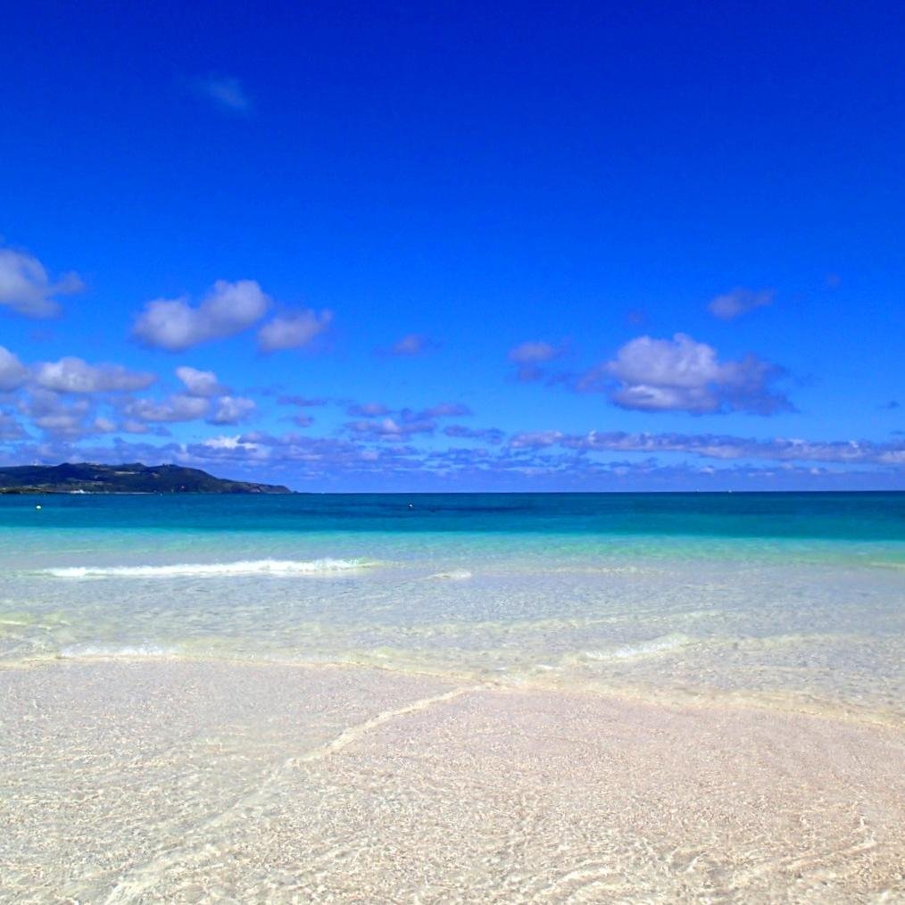 青い海が好きです。