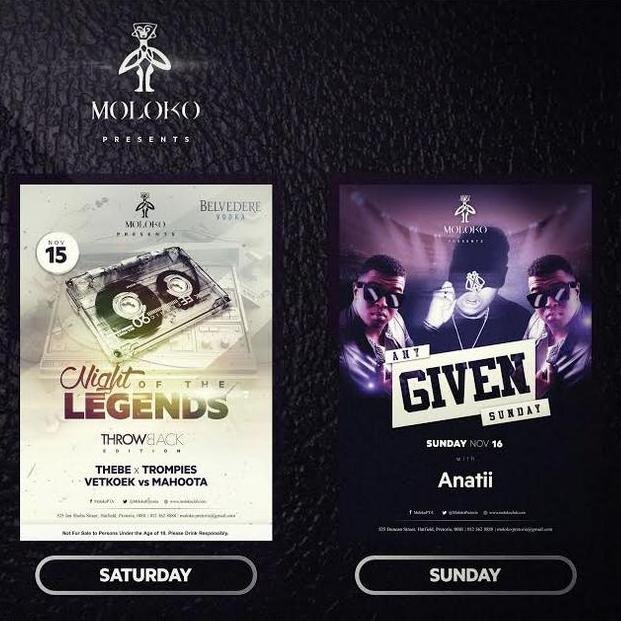 Agents for the following:
DJs, Artists, Party Planning Furniture , Sound hire...
Bookings: Contact Monty 0826702297 • Tel: +27 123628888