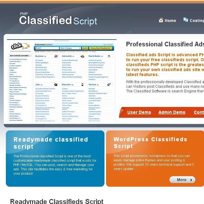 Start your own Classified ads site in minutes with help of our PHP Classifieds Ads Script.