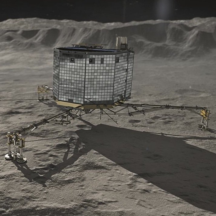 On 12 November 2014 I landed on comet #67P as part of @ESA_Rosetta. I am operated by @DLR_en's Lander Control Center LCC in Cologne.