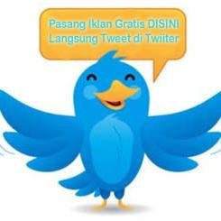 Pasang Iklan Baris Gratis di Twitter Langsung terpasang di http://t.co/DFAahbKBy5, bisa untuk jenis iklan apa saja, misalnya: iklan baju, rumah, properti, dll