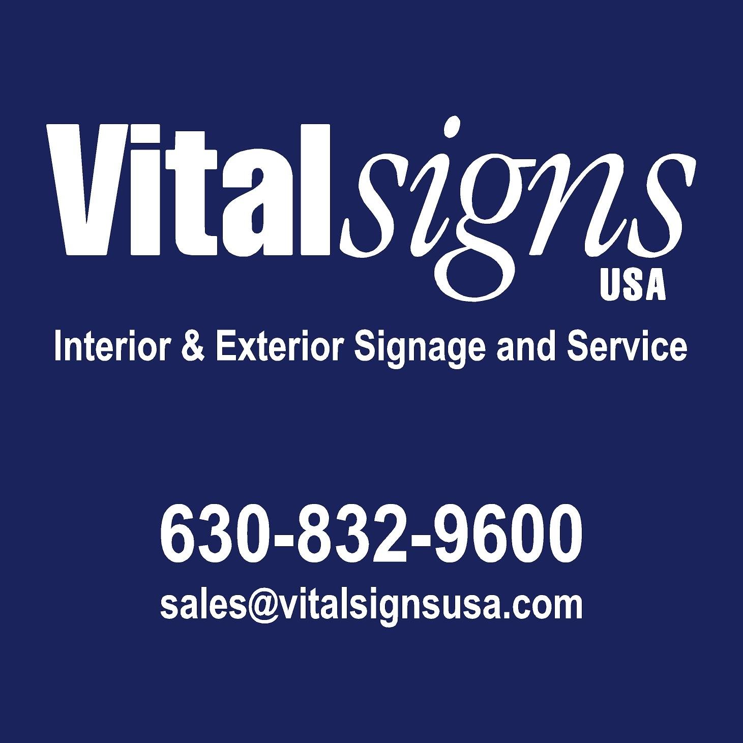 VitalSignsUSA's profile picture. Vital Signs, USA, Inc. is the premier sign provider and installer in the Chicago area, serving clients locally, regionally, and nationally.