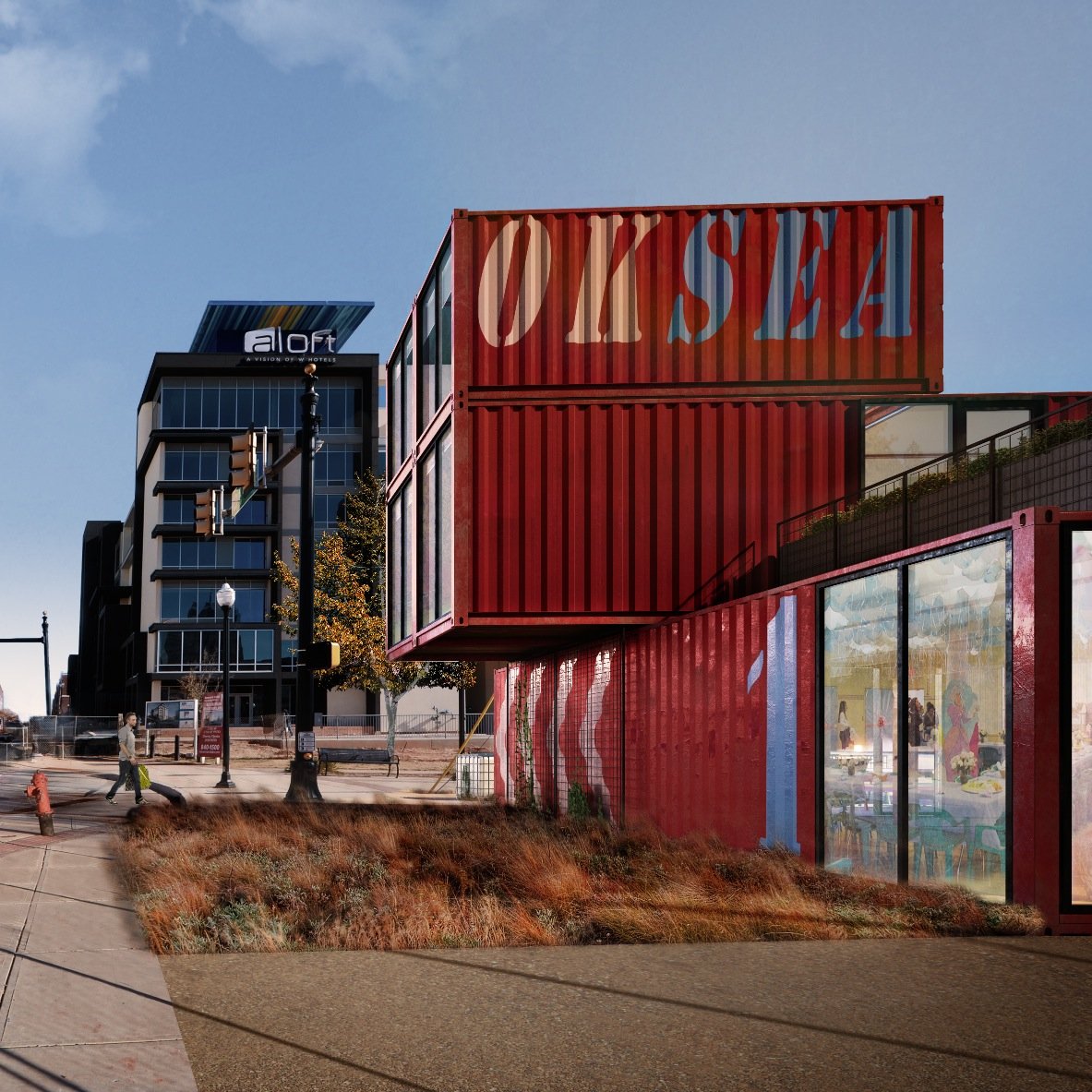 OKC's first multi-use development using shipping containers. Now leasing space for office & retail. Contact 405-570-2330. Future home of Anchor Down.