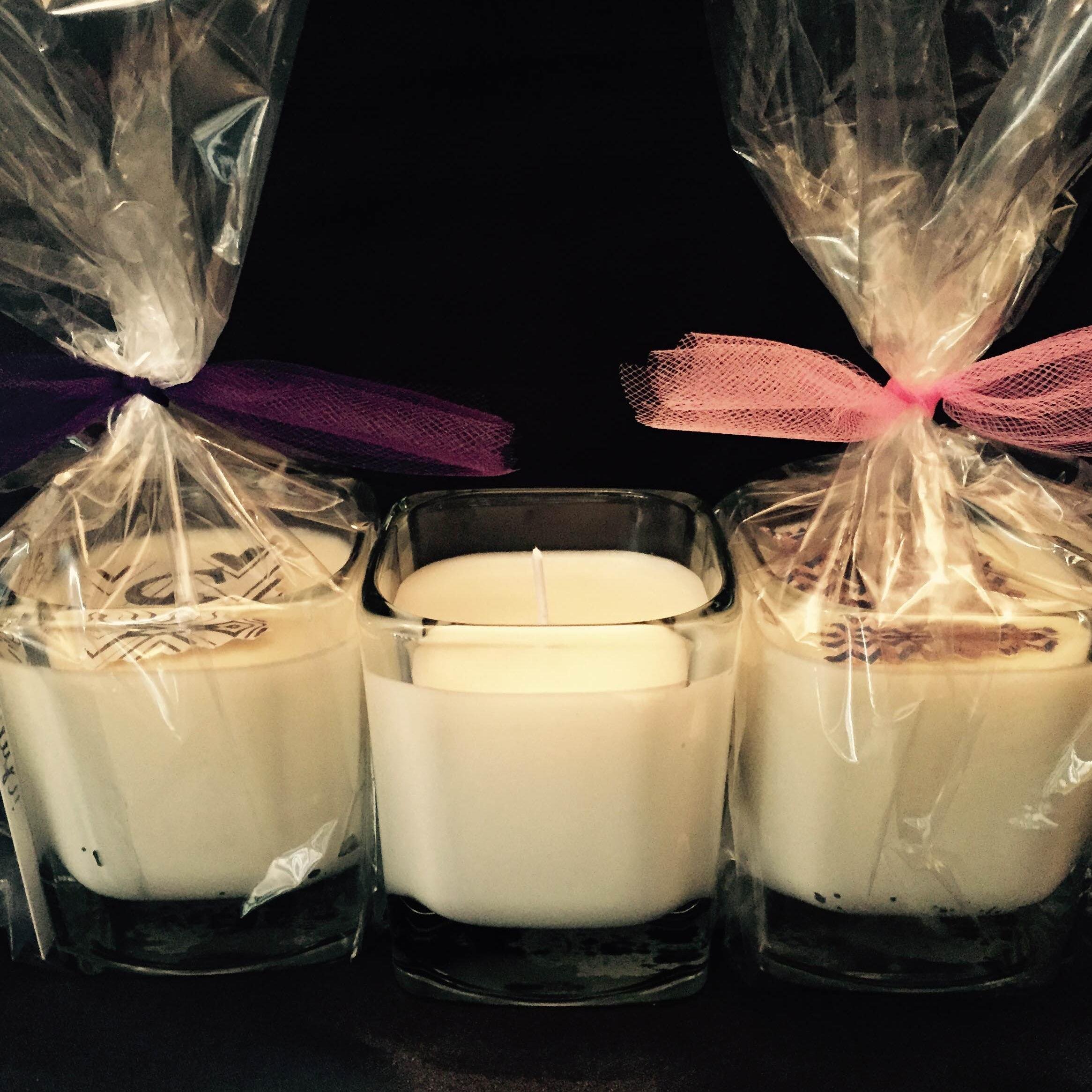 Homemade (with love!) deliciously scented soy candles!

also check out my facebook for more deals and steals! http://t.co/pK7DmSrBWS