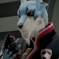 Commander of the SPD Earth Branch, Dekamaster of the Dekaranger, from the planet Anubis, no I don't know how I fit my nose in the helmet...