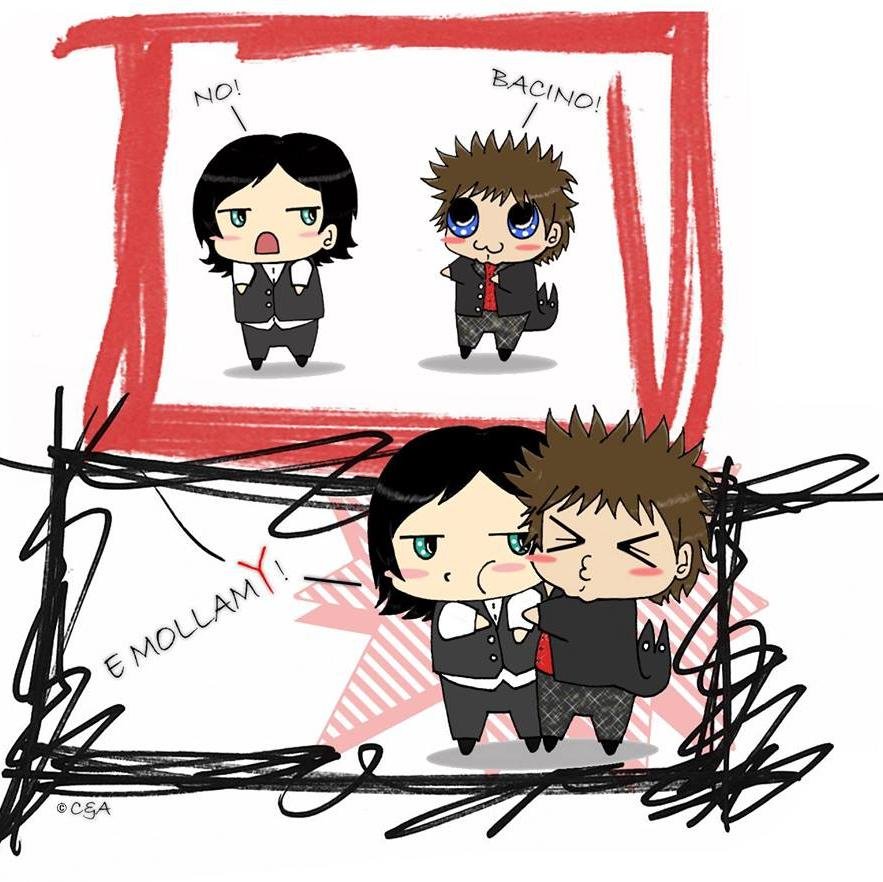 Brian Molko and Matt Bellamy probably hate each other,but there's a fine line between love and hate. And we all know they wanted to kiss at MTVEMA2004! #mollamy