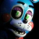 Hello! I am toy Bonnie the Bunny! I work at Freddy Fazbears's NEW pizzeria! I have a nice bowtie and I play the guitar. And, Watch out for da bunny!
