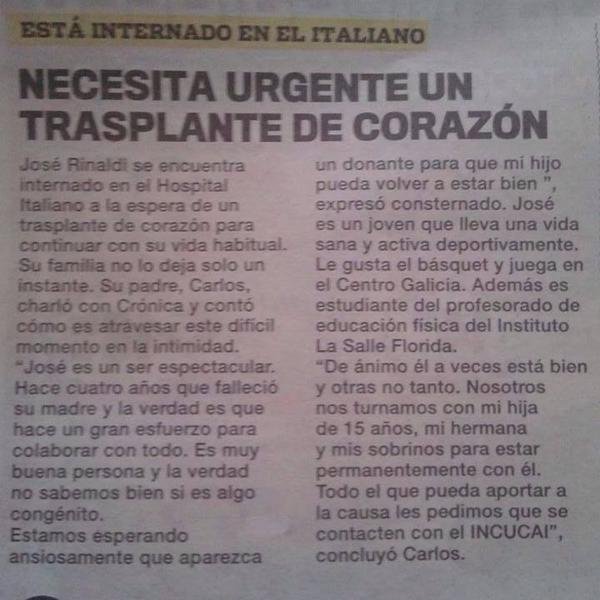 Comunicarse a @CorazonParaJose