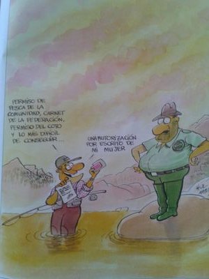Pescador a mosca aficionado y cocinero con mal caracter