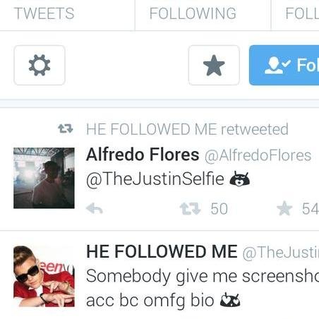 @TheJustinSelfie just gave you a free follow bc she thinks your acc is Fab! Follow her she follows back ;)