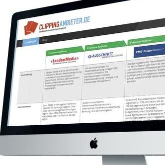 Anbieter-Übersicht im Bereich Clipping-Dienste, Social Media Monitoring, Pressespiegel, Medienbeobachtung. Gehört zu @PRonline_de