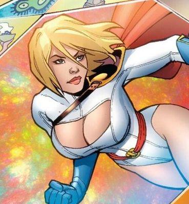 Known to some as Karen Starr, but known to everyone as PowerGirl. My eyes are up here.