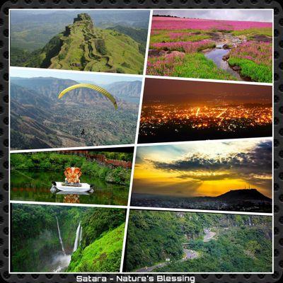 Satara: Seat of Raja Chhatrapati Shahu, established in 16th century, confluence of Krishna & Venna rivers, surrounded by 7 forts, famous for Pedha & Kaas Pathar