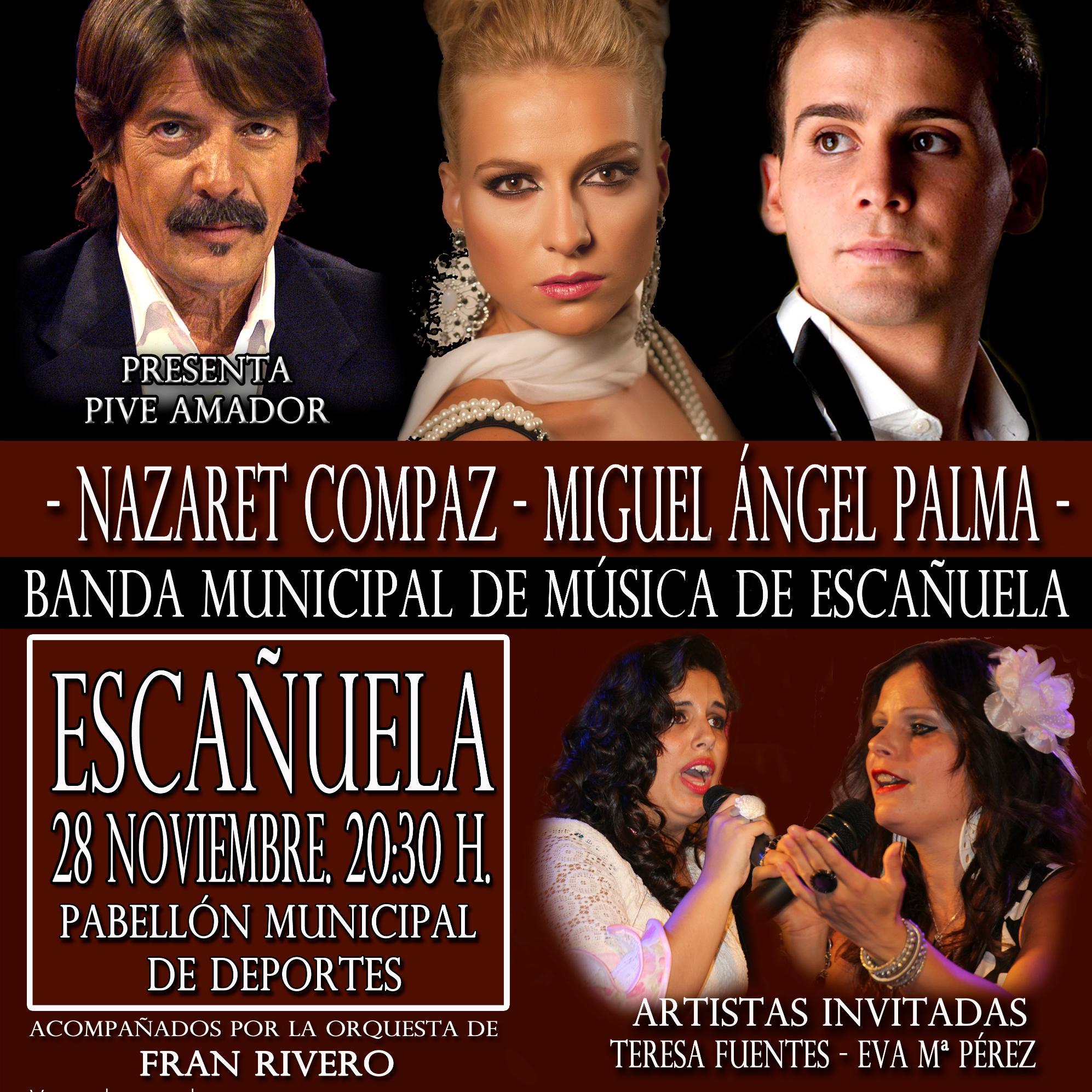 GRAN NOCHE DE COPLA EN ESCAÑUELA. Viernes 28 de Noviembre a las 20.30 horas, actuación de @NazaretCompaz y @miguelpalma89, gala presentada por PIVE AMADOR.
