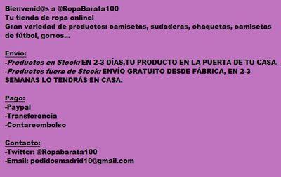 Venta y sorteo de camisetas de fútbol,zapatillas,ropa...tu tienda de Ropa barata.Consúltanos por MD, pedidosmadrid10@gmail.com