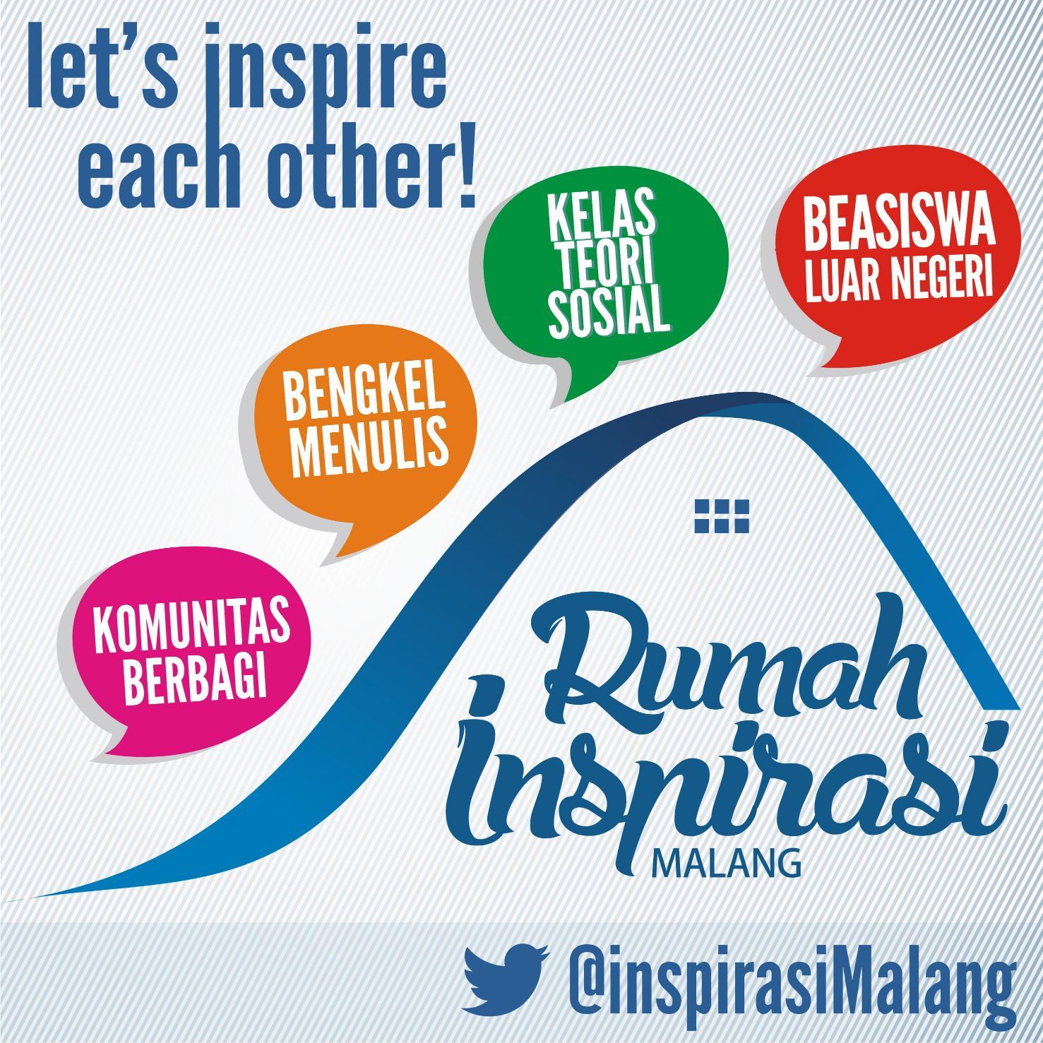 InspirasiMalang's profile picture. Rumah Inspirasi Malang I Tempat belajar bareng I Buat yang pingin ngembangin diri, memperbanyak ilmu, atau nunjukin kreativitas I Let's inspire each other