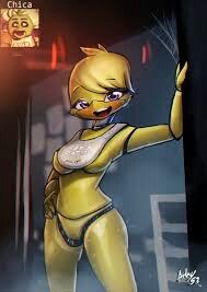 C-C-Chica the Chicken! I love makeing pizza -whispers- Out of kids.... AND i enjoy performing with the gang. If your looking for me im probably at Mikes window