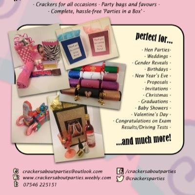 ..Making Your Celebration Complete... Offering party bags, favours, handmade crackers and complete 'Parties in a Box' - all tailored to any occasion and budget.