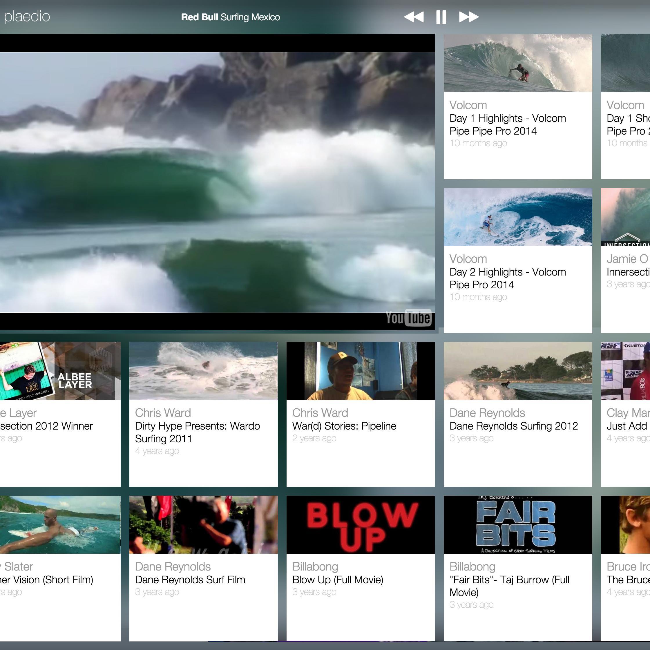 Hours of free streaming surf videos