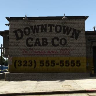 Downtown Cab Company, we're driving you around in the whole state of San Andreas. Since 1922. Call us on: (323) 555-5555