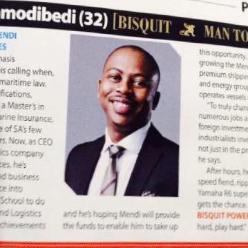 Founder and CEO: Mendi Group, SA Top 40 under 40, Top 200 Young South Africans 2014 (https://t.co/2G3OIEVc6w), Future Leaders (Maritime) 2013