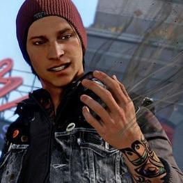 Mi poder es el poder de la absorción ¿Hombre Pancarta? ¿Por que no Hombre de humo o...? ¿Humareda...? ¿Pancarta luminosa humeante? Muy largo... #InfamousRP