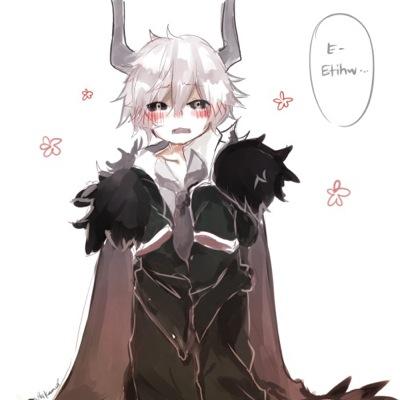 h-hello i'm kcalb i'm the k-king of all demons! i may be little but i'm strong!