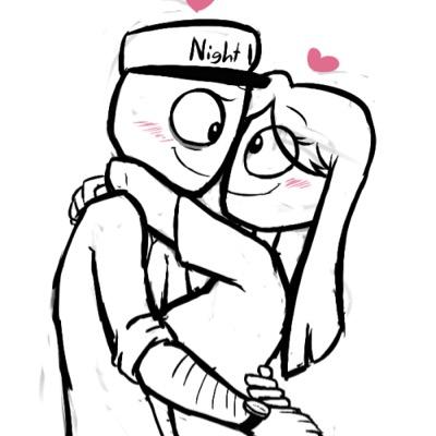 hello my name is doll my boyfriends it mikey my truly one of my love~*she start to blush* [taken by mike @FNAFSecurity  ] #fnaf