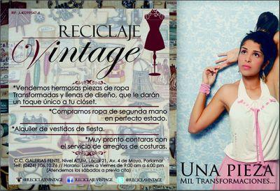 ReciclaVintage's profile picture. Compramos, vendemos, diseñamos Ropa de 2da mano en perfecto estado, hacemos trueques, alquiler de vestidos Isla de Margarita  inf. Tlf: 0424-1060176. siguenos x