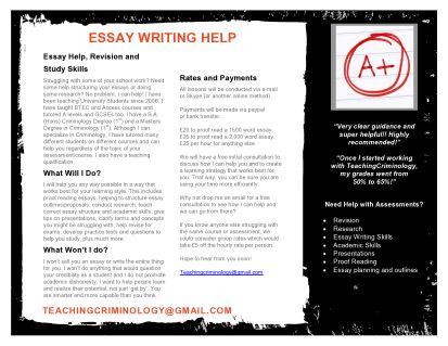 Need help with Criminology? I have been teaching since 2007. Can help with essays, revision, research, presentations etc. Ask for more info!