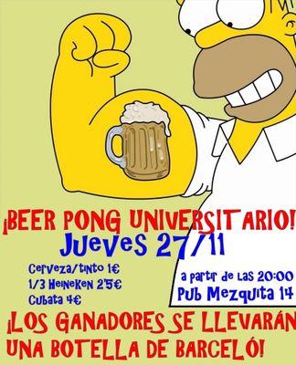 Este jueves día 27 concurso de beer pong ¿Te lo vas a perder?