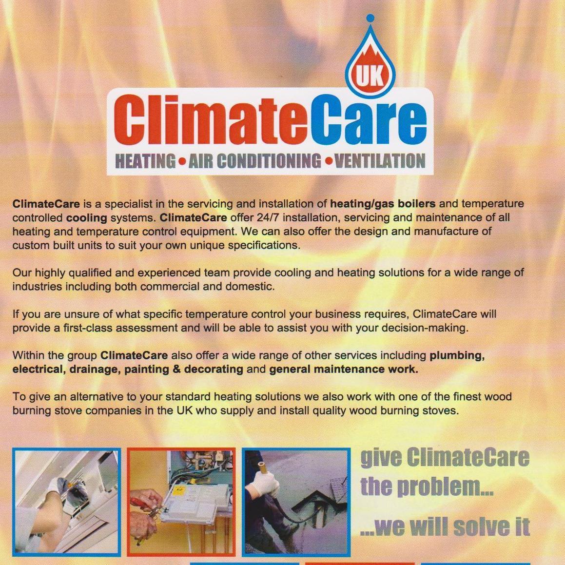 Gas, Heating, Plumbing, Air conditioning Email: Climatecareuk@hotmail.co.uk
