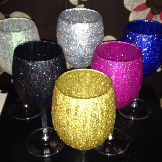 Glitter Wine Glasses Handmade to order.More products coming http://t.co/4dBtSnZIWN Message or email to order.