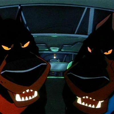 |Roscoe: red collar // DeSoto: blue collar| Roscoe is the Dominant brother, but DeSoto tends to be more violent. new-found /maybe/ owner:@RyneTheWolf