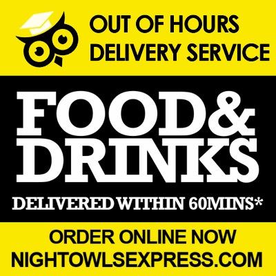 BIRMINGHAM'S 
ONLY SAME DAY
FOOD & DRINKS 
DELIVERY SERVICE.
ORDER ONLINE NOW DELIVERY 7PM - 7AM / 7DAYS A WEEK
