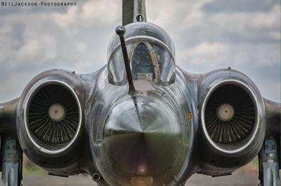 Part of the Cold War Jets collection at Bruntingthorpe.  One of 3 Buccaneers kept in fast taxi condition there. TonkaGR1 is the Crew Chief