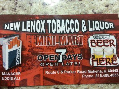 Big selection of craft beer, liquor and tobacco (No Cook County Taxes!)