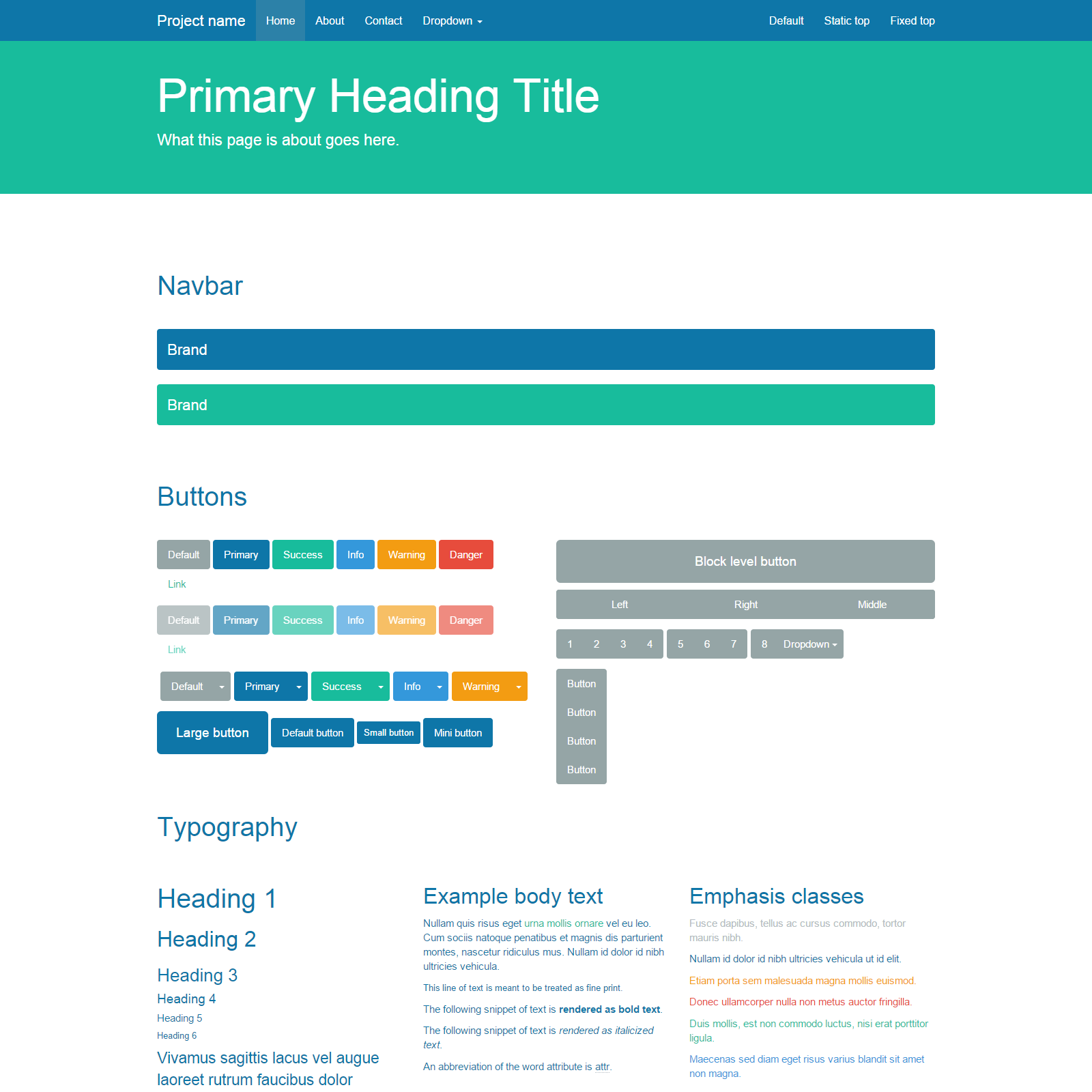 Free Bootstrap front-end framework example layouts.