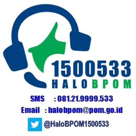 Layanan Pengaduan dan Informasi Obat dan Makanan

Contact Center HaloBPOM: 
Telp: 1500533
SMS: 081.21.9999.533
Email: halobpom@pom.go.id
IG: @halobpom.1500533