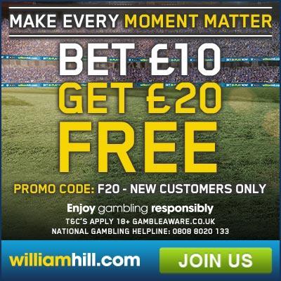 William Hill is one of the largest bookmakers in the UK with online betting on all Sports, Casino, and hundreds of games.