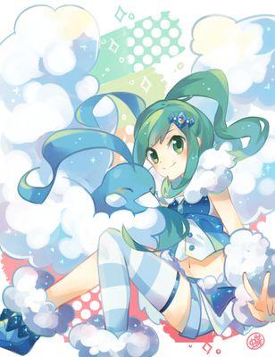 Aquí llega Ariana, experta en concursos Pokémon. ♪ ¡Vamos por todo, Ariblú! ¿Gustas Pokécubos? ♪